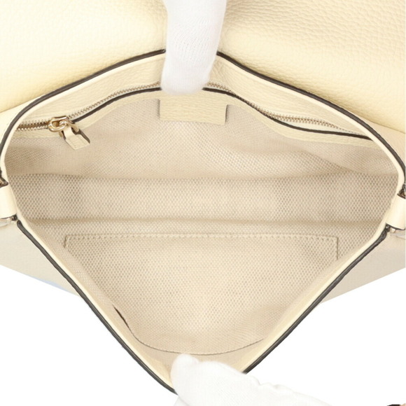 GUCCI Authentic White Leather Shoulder Bag - Picture 6 of 13